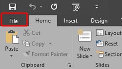 File Menu and Backstage View in PowerPoint 2016 for Windows