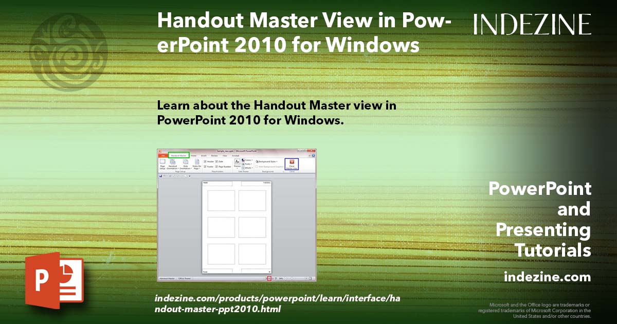 Handout Master View in PowerPoint 2010 for Windows