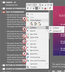 Outline Pane Options in PowerPoint 2016 for Windows