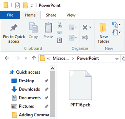 Removing Customizations from PCB Files in PowerPoint 2016 for Windows