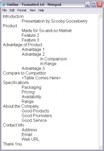 Creating PowerPoint Outlines in Notepad for Windows
