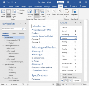 Creating PowerPoint Outlines in Microsoft Word 2019 for Windows