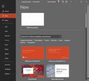 File Menu and Backstage View in PowerPoint 2019 for Windows