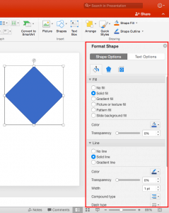Format Task Panes in PowerPoint 2016 for Mac