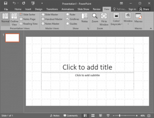Gridlines in PowerPoint 2016 for Windows