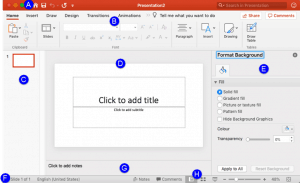 Interface in PowerPoint 365 for Mac