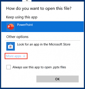 Set as Default Version in PowerPoint 2019 for Windows