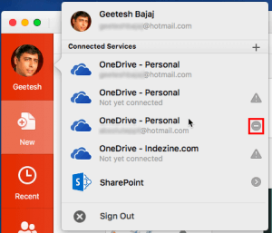 Manage and Remove Connected Services in PowerPoint 2016 for Mac