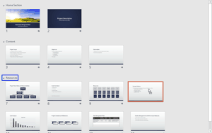 Moving Slides Between Sections in PowerPoint 2016 for Windows