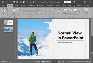 Normal View (Editing View) in PowerPoint 2019 for Windows