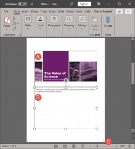 Notes Page View in PowerPoint 365 for Windows