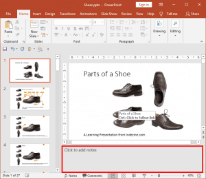 Notes Pane in PowerPoint 2019 for Windows