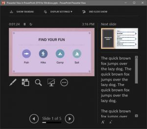 Presenter View in PowerPoint 2019 for Windows
