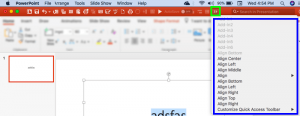 Quick Access Toolbar in PowerPoint 2016 for Mac
