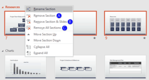 Removing Sections in PowerPoint 2016 for Windows