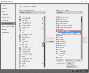 Reordering and Removing Ribbon Tabs in PowerPoint 365 for Windows