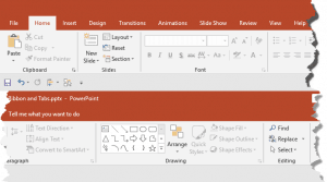 Ribbon and Tabs in PowerPoint 2019 for Windows