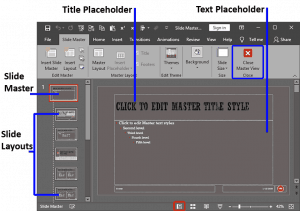Slide Master View in PowerPoint 2019 for Windows