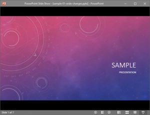 Slide Show View in PowerPoint 2016 for Windows