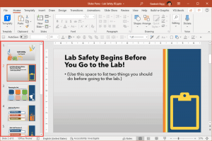 Slides Pane in PowerPoint 365 for Windows