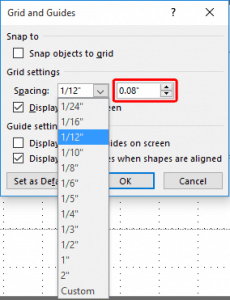 Snap to Grid Settings in PowerPoint 2016 for Windows