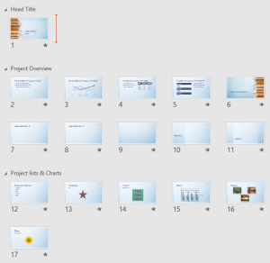 Viewing Sections in PowerPoint 2016 for Windows