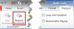 Learn PowerPoint 2010 for Windows: Remove Bookmarks from Audio Clips