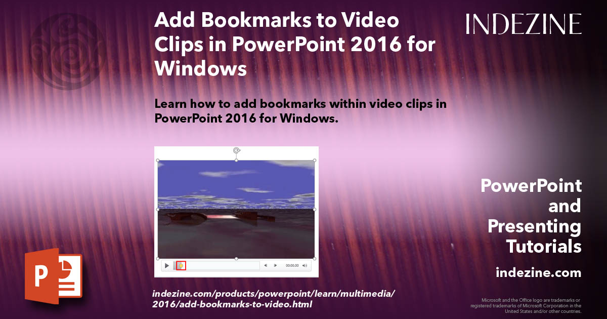 Add Bookmarks to Video Clips in PowerPoint 2016 for Windows