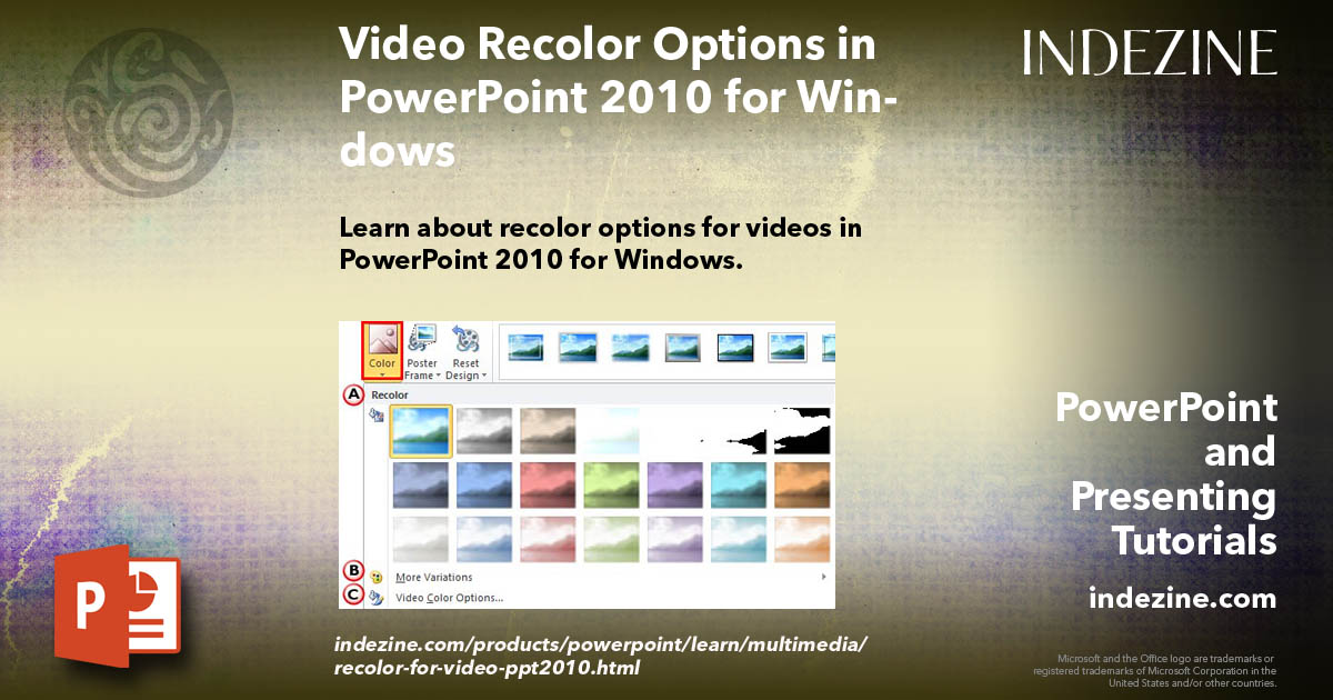 Video Recolor Options in PowerPoint 2010 for Windows