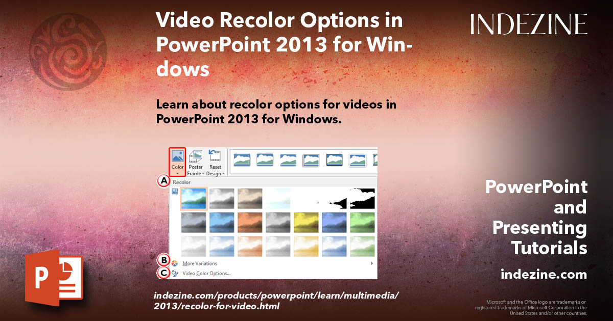 Video Recolor Options in PowerPoint 2013 for Windows