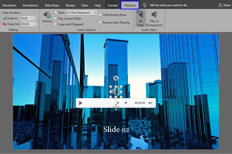 Sound Across Specific Slides in PowerPoint 2019 for Windows