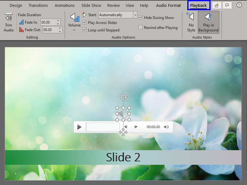 Sound Across Specific Slides in PowerPoint 365 for Windows
