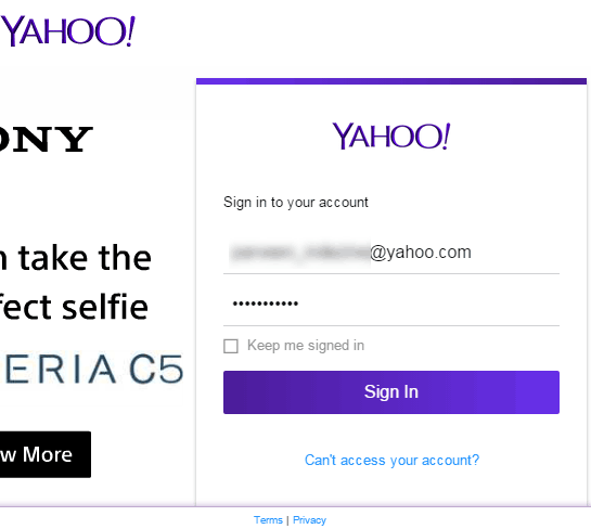 Sign into Yahoo