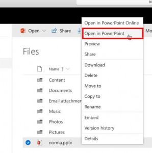 Open from OneDrive in PowerPoint for Mac