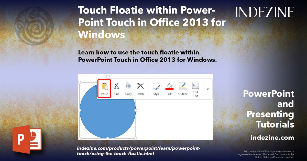 Touch Floatie within PowerPoint Touch in Office 2013 for Windows