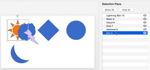 Select, Deselect, View, and Hide Shapes Using the Selection Pane in PowerPoint 2016 for Mac