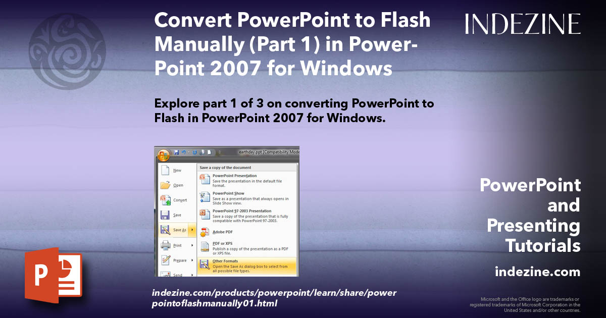 Convert PowerPoint to Flash Manually (Part 1) in PowerPoint 2007 for ...