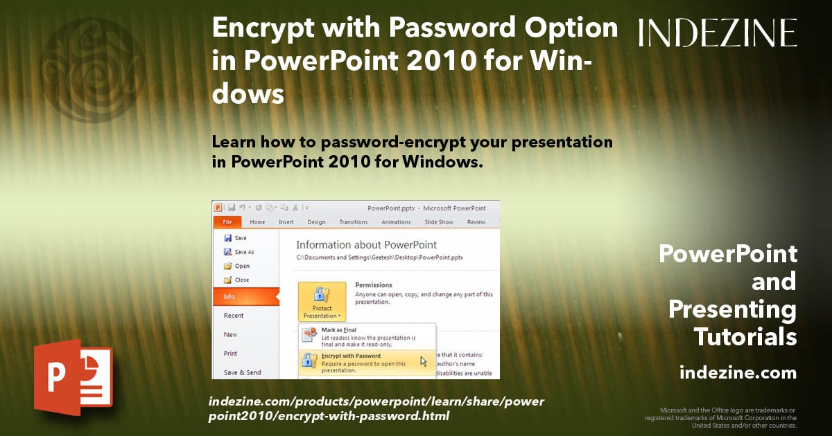 Encrypt With Password Option In Powerpoint 2010 For Windows