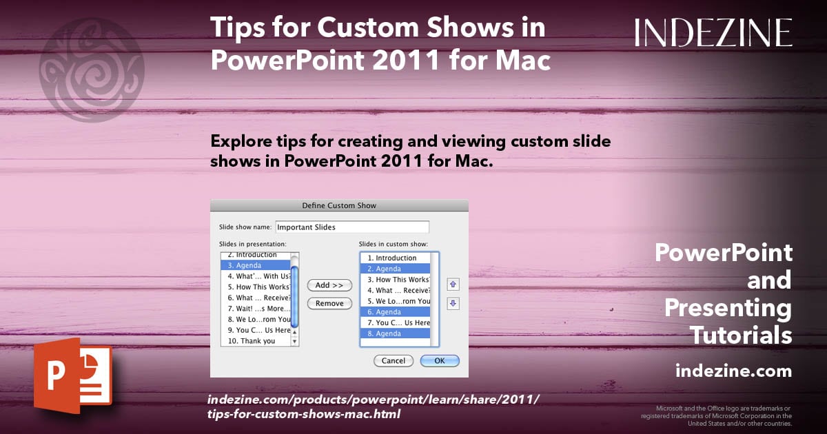 Tips for Custom Shows in PowerPoint 2011 for Mac