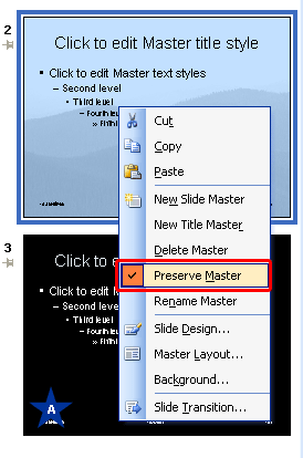 Learn PowerPoint 2003 for Windows: Preserving Slide Masters