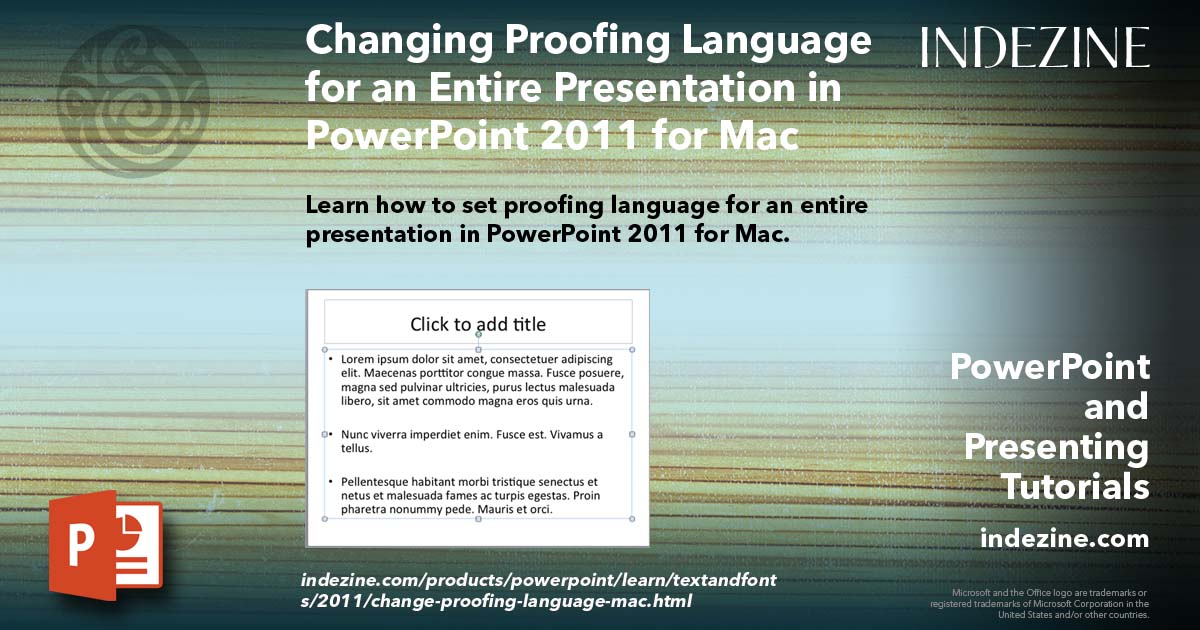 Changing Proofing Language for an Entire Presentation in PowerPoint