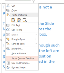 Learn PowerPoint 2013 for Windows: Set as Default Text Box