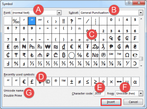 Insert Symbol in PowerPoint 2013 for Windows