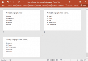 Start or Restart Numbering for Lists in PowerPoint 2016 for Windows