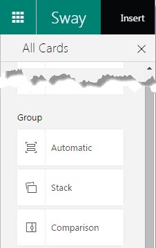Group Cards in Microsoft Sway