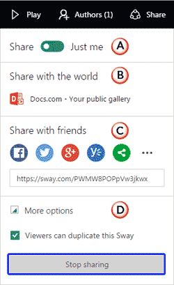 Share Presentations in Microsoft Sway
